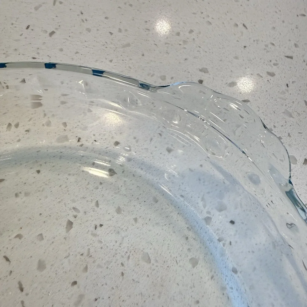 Vintage Pyrex 9.5 Inch Clear Glass Pie Plate Baking Dish Made in USA Ovenware